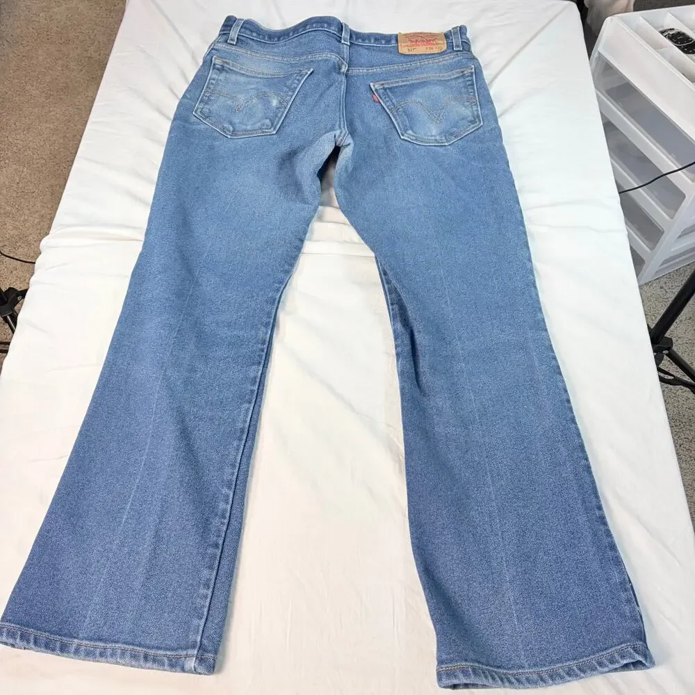 Levis Mens 517 vintage blue bootcut. Natural fading, wear. Size 36 x 32. No tags
